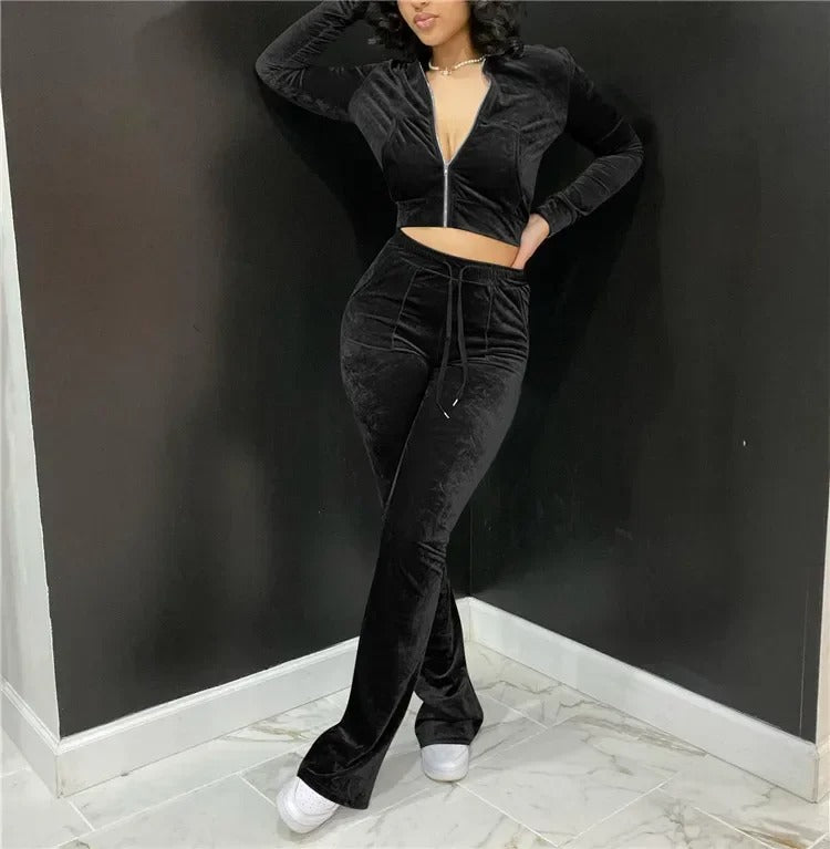 Women Velour Joggers Sets